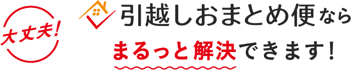 引っ越しおまとめ便なら大丈夫！まるっと解決できます！
