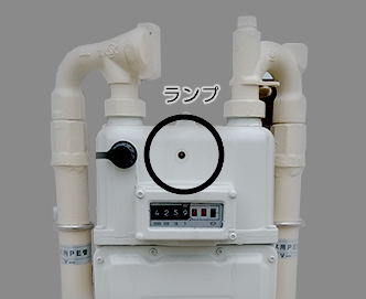 マイコンメーターの赤ランプ位置の説明画像